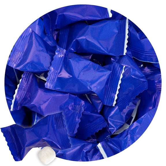 Royal Blue Buttermints, 7 Ounce Bulk Bag, After Dinner Mints, Approximately 50 Pieces, Butter Mints Individually Wrapped, Blue Candy