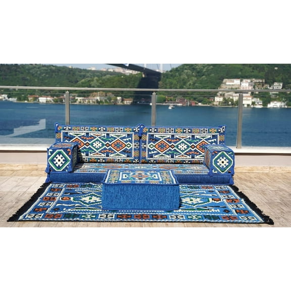 Royal Blue Couch Bed, Modular Sectional Sofa, Futon Mattress, Floor Cushions, Floor Seating Sofa, Sofa Diwan, Arabic Majlis, Sofa Sleeper