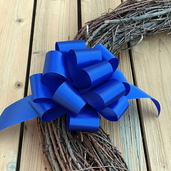 Royal Blue Decorative Gift Pull Bows - 5" Wide, Set of 10, Easter, Memorial Day, Gift Basket, 4th of July, Christmas, President's Day