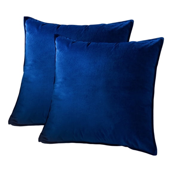 Royal Blue Decorative Pillow Covers Set of 2, 20 x 20 Inch Square Throw Pillow Cases for Living Room, Bedroom, Sofa, RV, Car, Luxury Elegant Comfort, Soft Polyester Fiber, Hidden Zipper