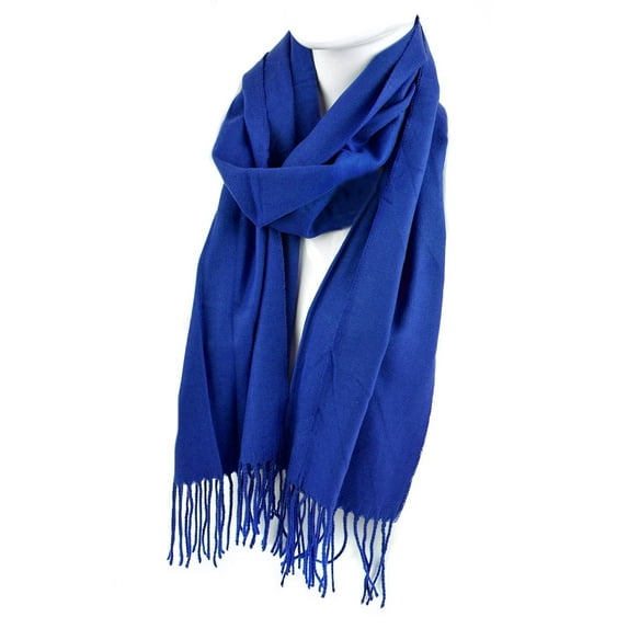Royal Blue Fall/Winter Scarf for Men & Women-Solid Color Soft Feel Acrylic Scarves