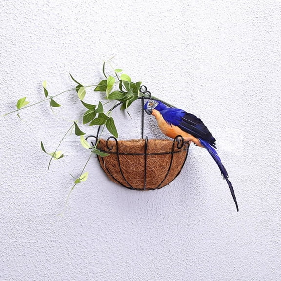 Royal Blue Feathered Simulated Parrot Artificial Bird Decorative Craft For Garden Yard Landscaping - Rustic Countryside Outdoor Indoor Garden Yard Ornament Decoration With