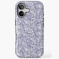 thumbnail image 1 of Royal Blue Floral Doodle iPhone Case 17 11 12 13 14 15 16 Pro Max, 1 of 2