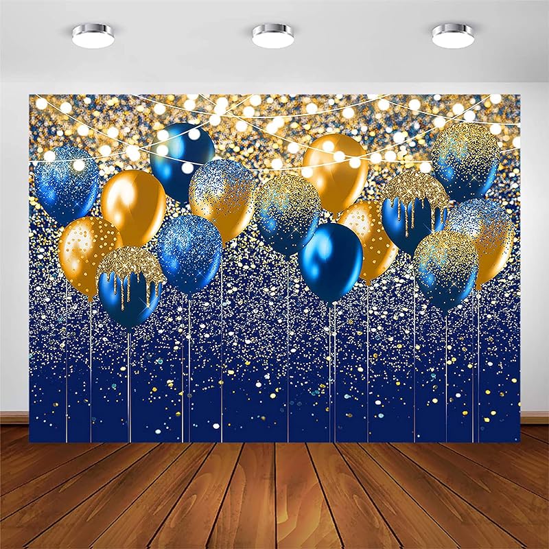 Royal Blue Glitter Backdrop for Birthday Wedding Prom Graduation Photography Background Party
