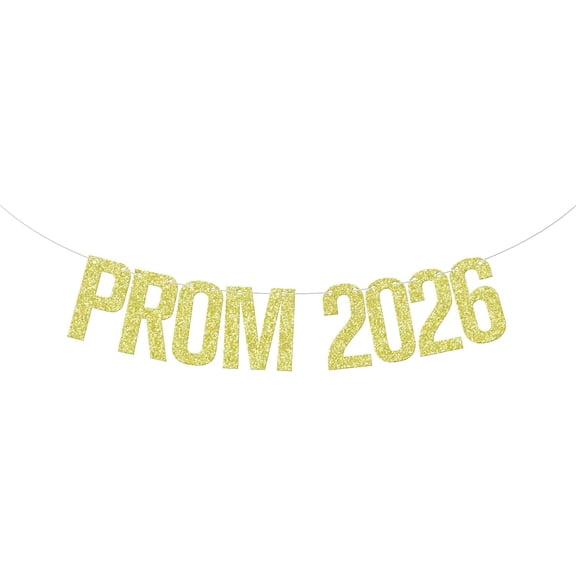 Royal Blue Glitter Prom 2026 Banner, 2026 Graduation Prom Party Photo Booth Backdrop Decor