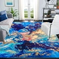 thumbnail image 1 of Royal Blue Gold Marble Area Rug For Living Room Bedroom, Ocean Beach Modern Abstract Soft Washable Carpet, Indoor Decorative Rugs With Non-Slip Backing 3 x 4ft, 1 of 6