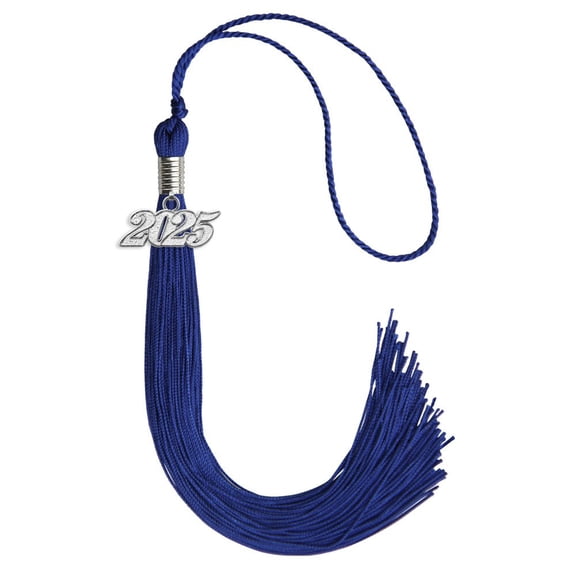 Endea Graduation Royal Blue Graduation Tassel with Silver Date Drop