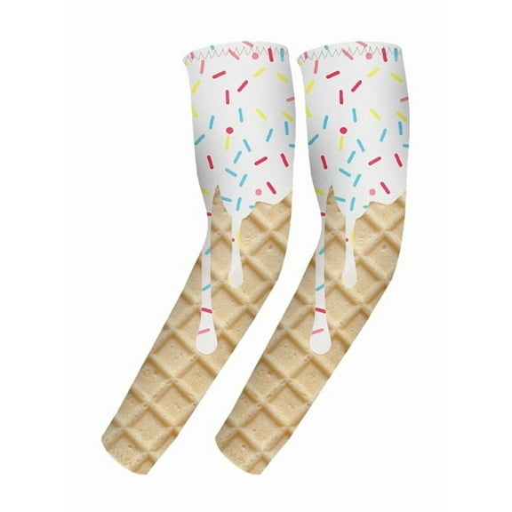 Royal Ice Cream Drip Sprinkles Football Baseball Compression Arm Sleeve, Adult Youth Sizes
