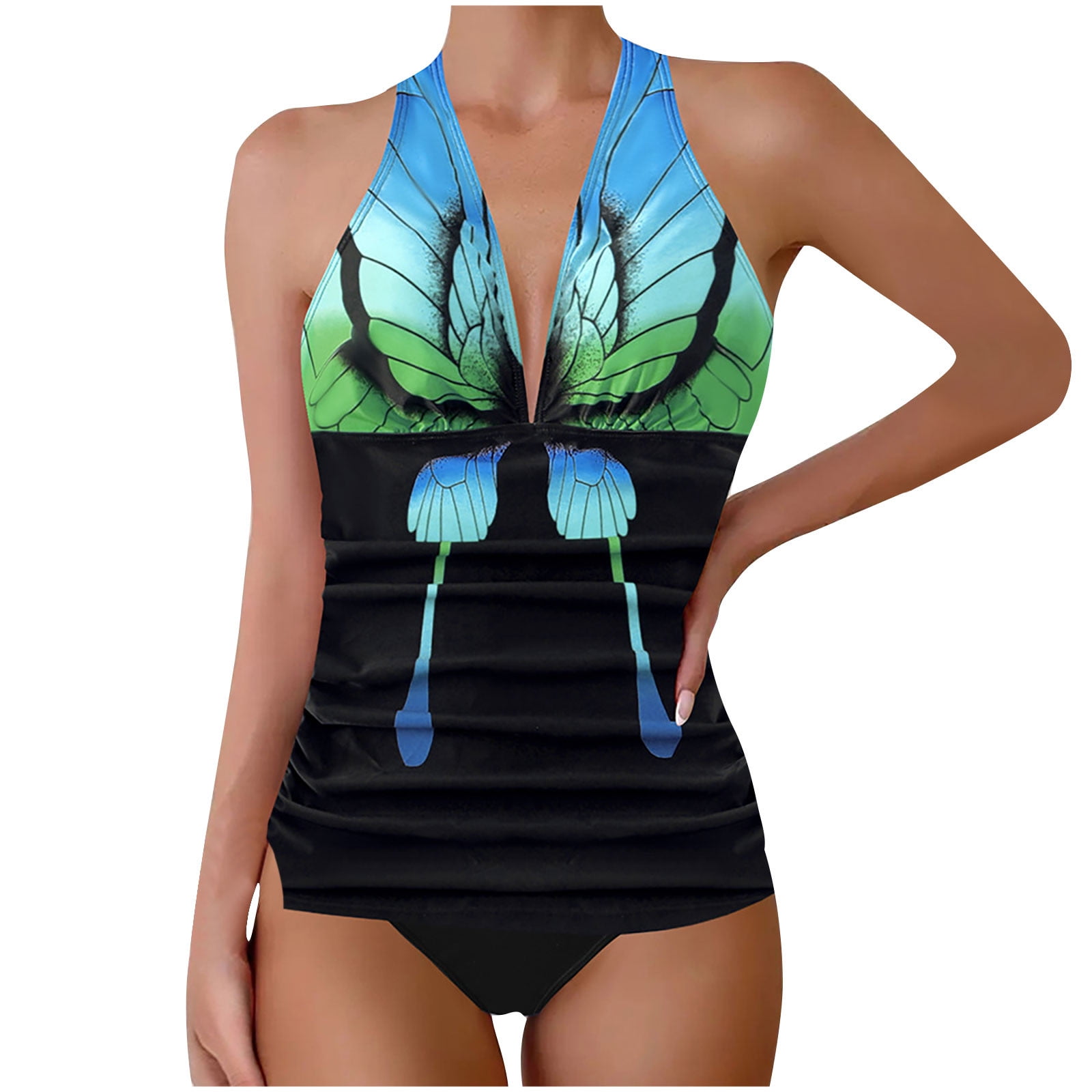 Arshiner Meisjesbikiniset ribben meisjes tweedelig badpak zomer pure kleur bustier en bikini slip tankini set voor meisjes 7-15 jaar, Roze, 14-15 Jaar