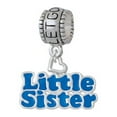 thumbnail image 1 of Royal Blue ''Little Sister'' with Heart - Let Go Let God Charm Bead, 1 of 1