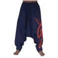 thumbnail image 1 of Royal Blue Man Work Out Gym Yoga Casual Stretchy Running Pants for Man Loose Fit Ruched Paperbag Straight Leg Elastic Waist Long Leg Summer Fall 2026 Soft Comfy Clothing XL, 1 of 6