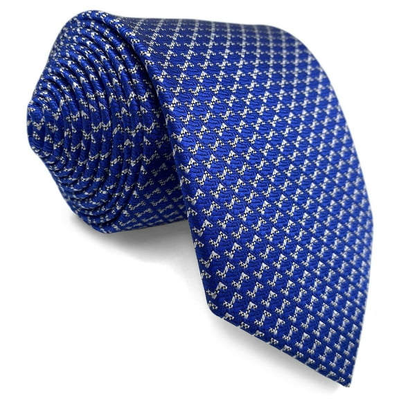 Royal Blue Mens Necktie Patterned for Business Ties for Suits Classic 57.5"