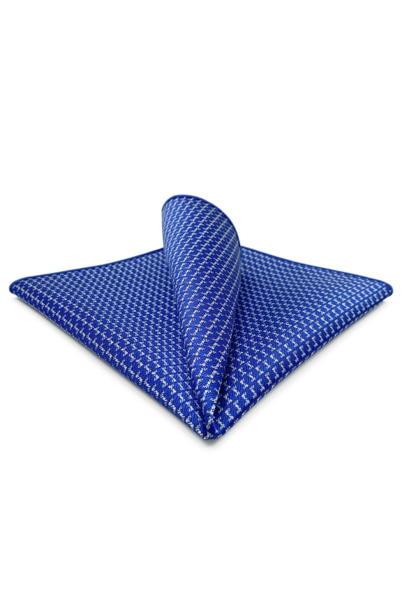 Royal Blue Mens Pocket Square Patterned 12.6" Large for Business Suit Jacket Silky Touch