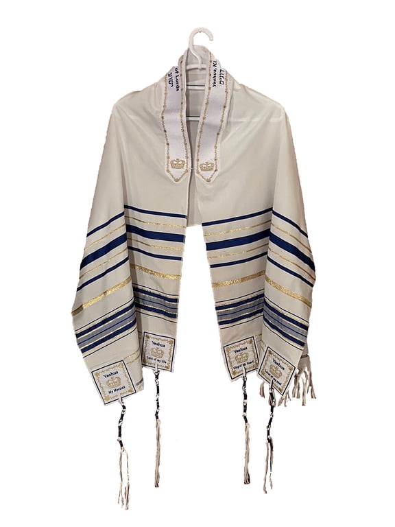 Royal Blue Messianic Tallit Talit Prayer Shawl 72" x 22" Yeshua King of Kings - Designed by Dr. Rick & Joyce Kurnow