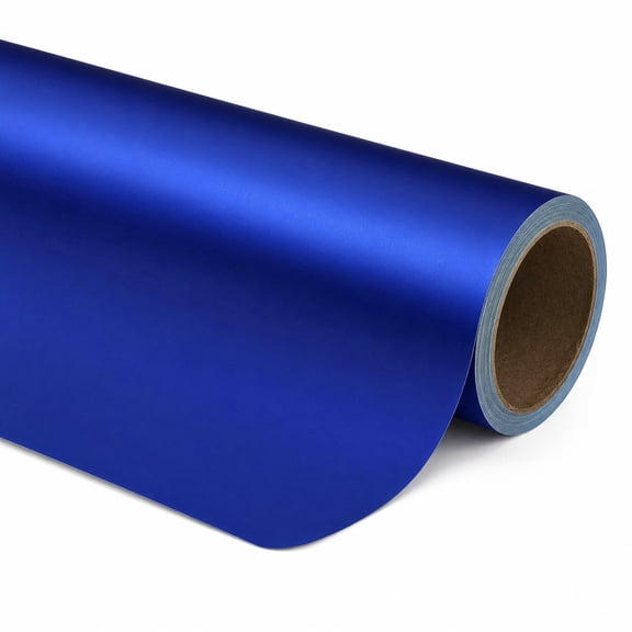 Royal Blue Metallic Matte Finish Wrapping Paper Roll 17 Inches X 32.8 Feet