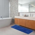 thumbnail image 1 of Evideco French Home Goods Royal Blue Microfiber Polyester Double Sink Bath Mat Runner - 48"L x 20"W, 1 of 6