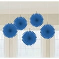 Royal Blue Mini Hanging Fan Decoration (5 Count)