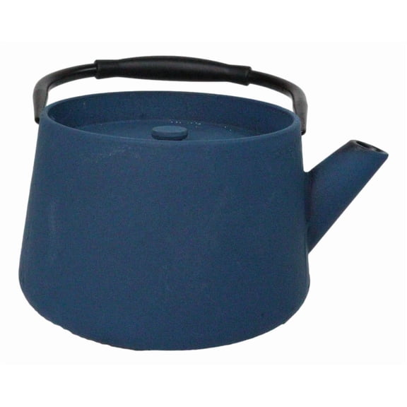 Royal Blue Modern Straight Edge Design Tetsubin Larger Cast Iron Teapot 33oz