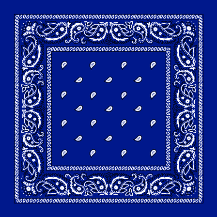 Royal Blue Paisley Bandanas - Dozen Packed 22x22