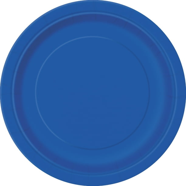 Royal Blue Paper Dessert Plates, 7in, 50ct