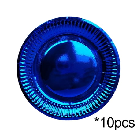 Royal Blue Party Plates 7 Inch -10 Count, Disposable Plastic Dark Blue Dinner Plates for Party Dessert Cake Appetizer