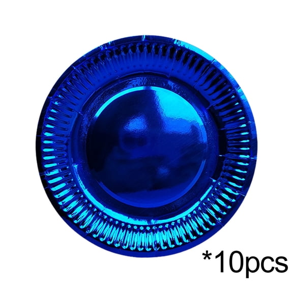 Royal Blue Party Plates 7 Inch -10 Count, Disposable Plastic Dark Blue Dinner Plates for Party Dessert Cake Appetizer
