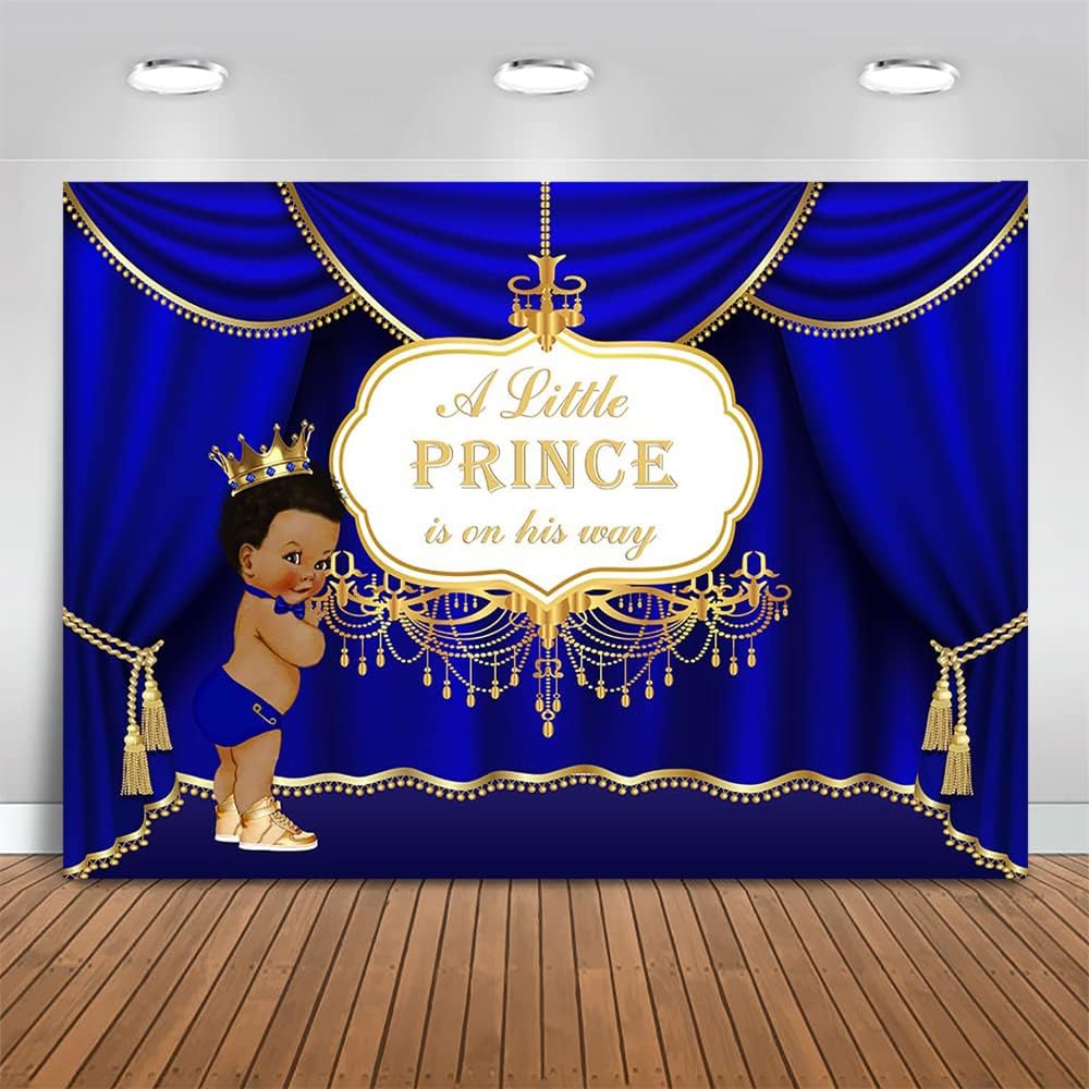 Royal Blue Prince Backdrop Royal Curtain Baby Shower Photography ...