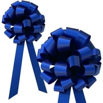 Royal Blue Pull Bows with Tails - 8" Wide, Set of 6, Easter, Memorial Day, 4th of July, Birthday, Hanukkah, Christmas, President's Day