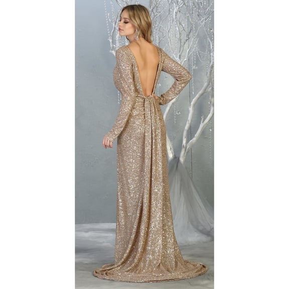 Royal Blue Queen Gold Christmas & Holiday Dress Satin RQ7795 14