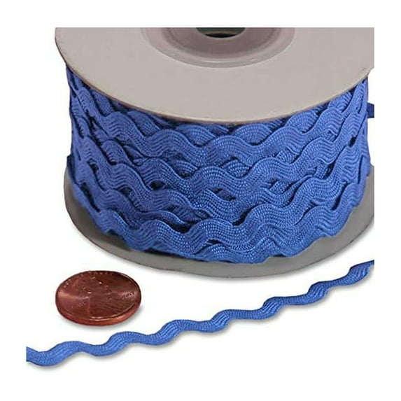 Royal Blue Ric Rac Trim Ribbon Spool - 7mm X 25 Yards (5701012701)