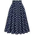 thumbnail image 1 of Royal Blue Ruched High Leg Polka Dot Brunch for Women Maxi Long Midi Knee High Loose Fit Skirts Women 2025 Clothing Y2K XL, 1 of 3