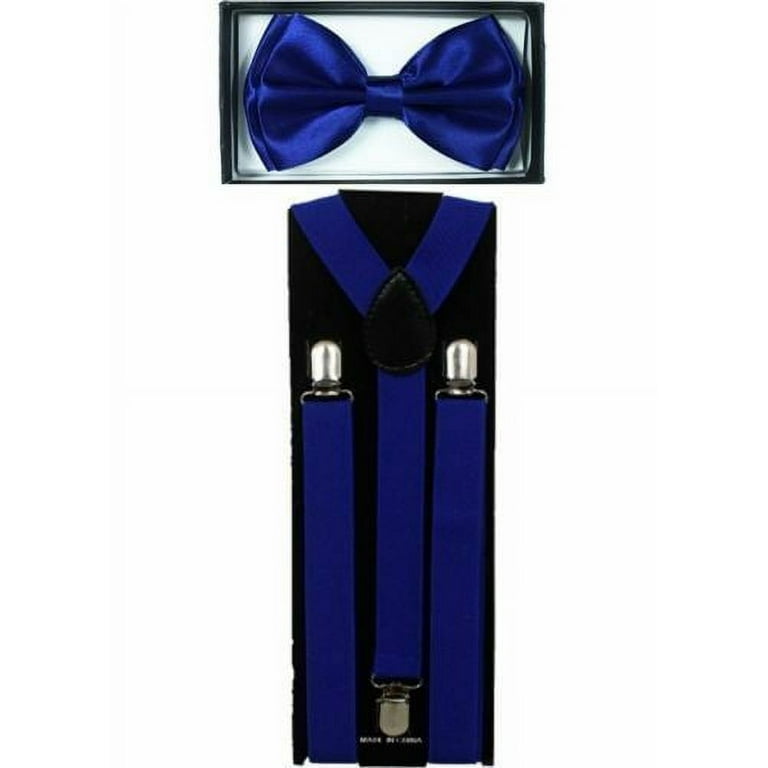 Royal Blue SUSPENDER and BOW TIE SET Wedding Party - USA Seller - Adults  Teens Men Women