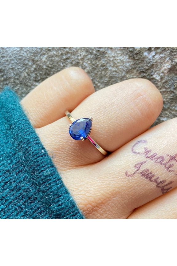 Royal Blue Sapphire Ring, Handmade Blue Sapphire Ring, Sapphire Solitaire Ring, Ceylon Blue Sapphire Ring for Men's, Gift for Her.