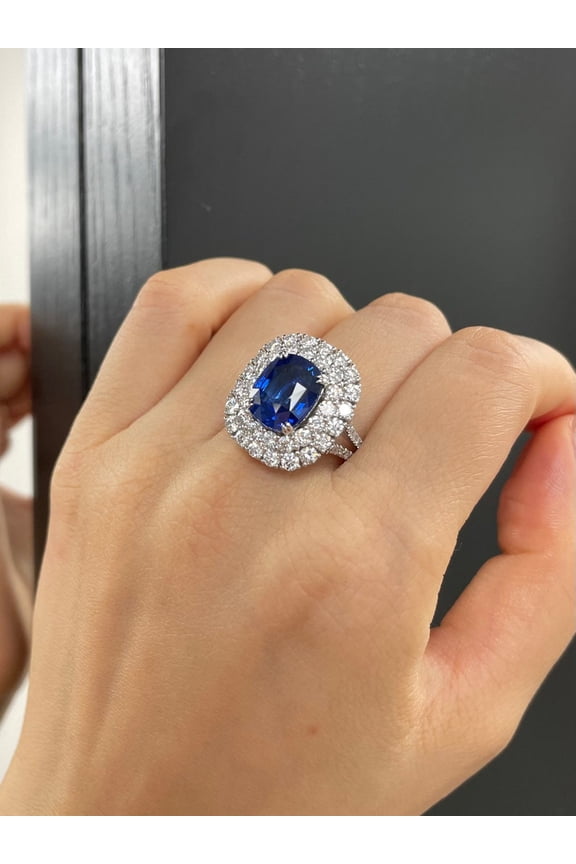 Royal Blue Sapphire Ring, Handmade Blue Sapphire Ring, Sapphire Solitaire Ring, Ceylon Blue Sapphire Ring for Men's, Gift for Her.