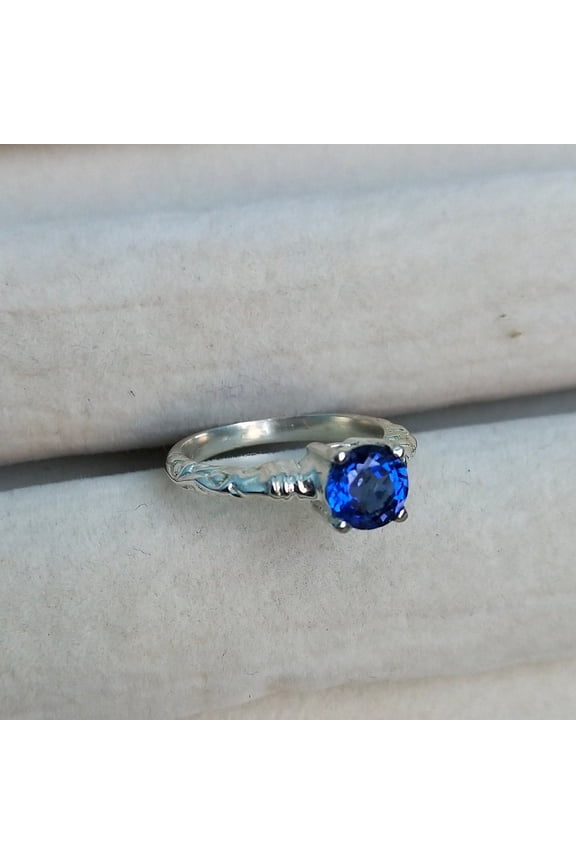 Royal Blue Sapphire Ring, Handmade Blue Sapphire Ring, Sapphire Solitaire Ring, Ceylon Blue Sapphire Ring for Men's, Gift for Her.