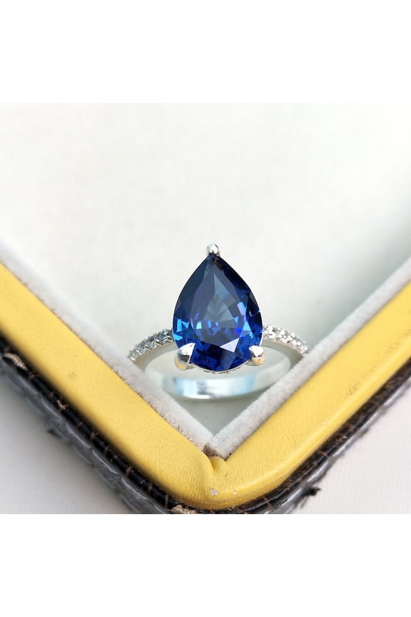 Royal Blue Sapphire Ring, Handmade Blue Sapphire Ring, Sapphire Solitaire Ring, Ceylon Blue Sapphire Ring for Men's, Gift for Her.