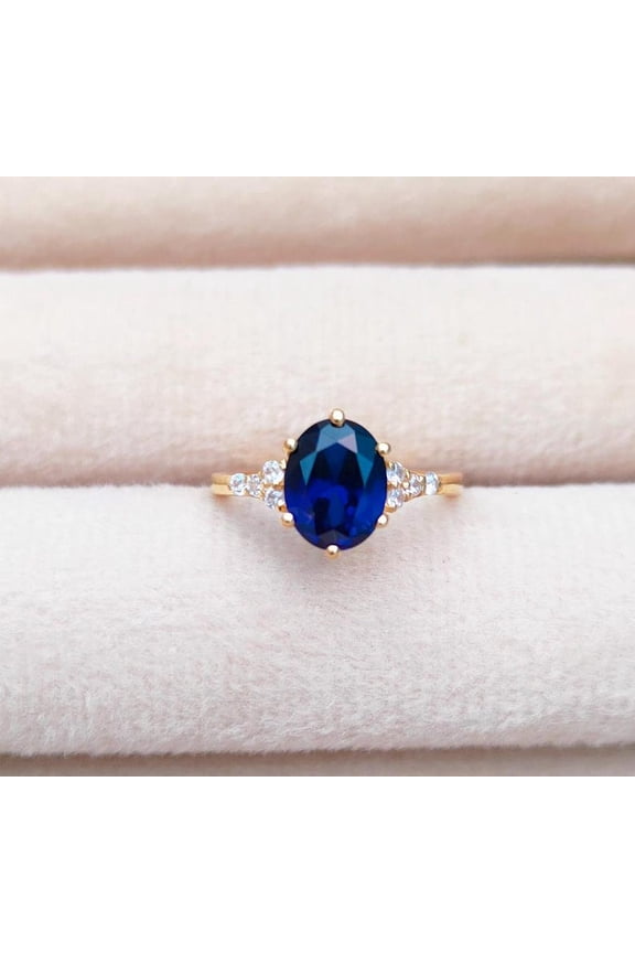Royal Blue Sapphire Ring, Handmade Blue Sapphire Ring, Sapphire Solitaire Ring, Ceylon Blue Sapphire Ring for Men's, Gift for Her.