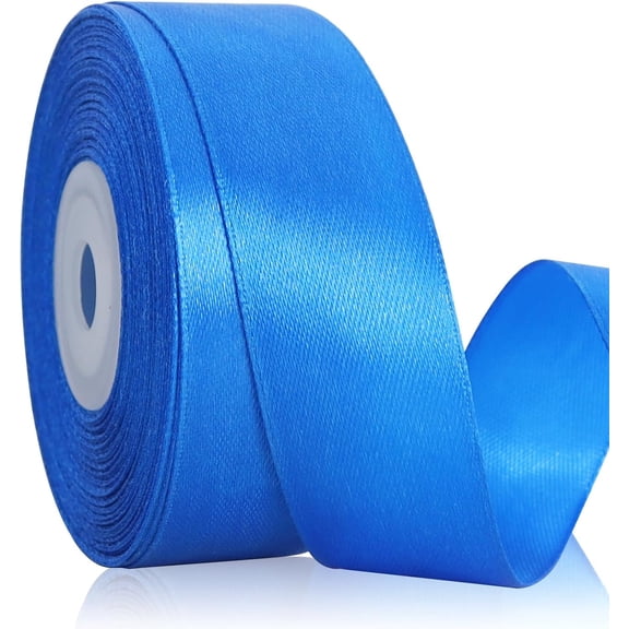 Royal Blue Satin Ribbon 1 Inch X 25yds Solid Silk Ribbons for Gift Wrapping, Craft, Floral Bouquets, Valentine's Day Christmas Party Wedding Decoration inch wide