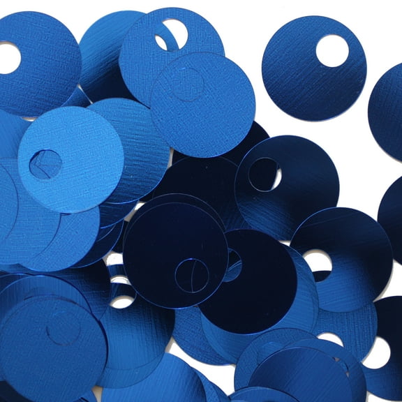 Royal Blue Sequins 20mm Large Hole Shiny Metallic Made in USA