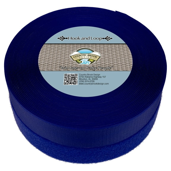 Country Brook Design® Royal Blue Sew On Hook And Loop (2 inch, 5 yards)