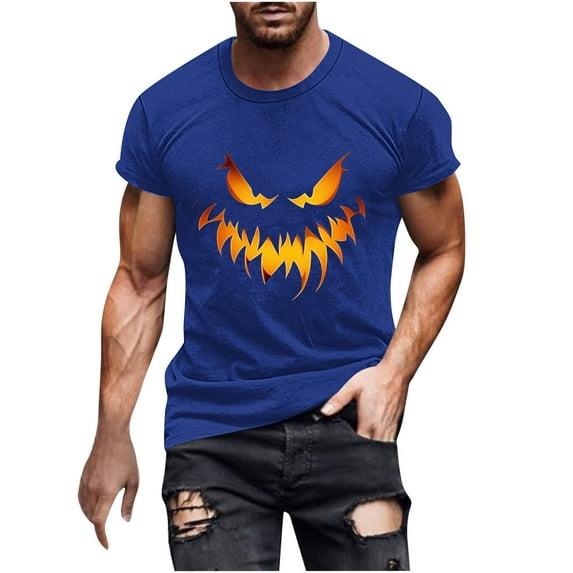 Royal Blue Short Sleeve Tshirts for Man Fall Summer Boat Neck Spandex ...