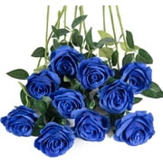 Royal Blue Silk Roses Artificial Rose Flowers Long Stem for DIY Wedding Bouquet Table Centerpiece Home Decor Royal Blue