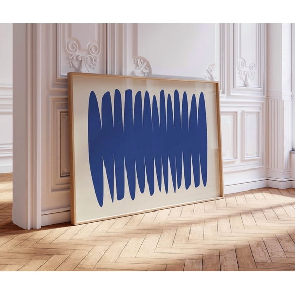 Royal Blue Single Element Abstract Wall Art, Modern Living Room And Office Decor