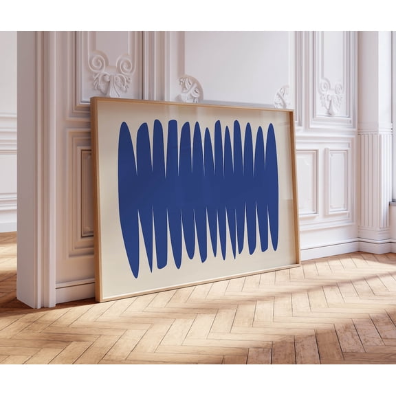 Royal Blue Single Element Wall Art Print With Modern Minimal Decor