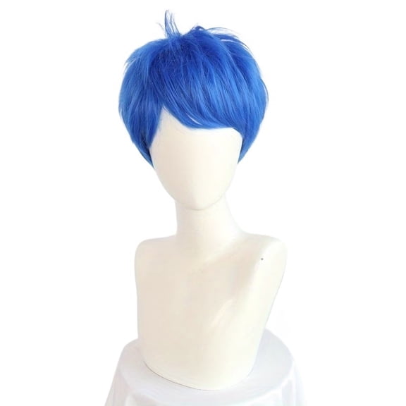 Royal Blue Slanted Bangs Layered Wig for Women - Comfortable & Breathable Full Lace Design