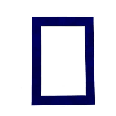 Royal Blue Suede Acid Free 20x24 Picture Frame Mats with White Core Bevel Cut for 16x20 Pictures -
