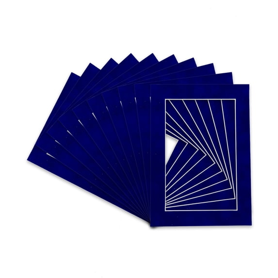 Royal Blue Suede Acid Free 22x28 Picture Frame Mats with White Core Bevel Cut for 18x24 Pictures -