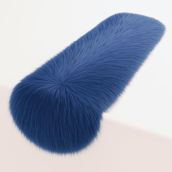 FabricLA Royal Blue Faux Fur Accent Cut 14 x 36 Inches with Rounded Edges for Holiday & Christmas Decor