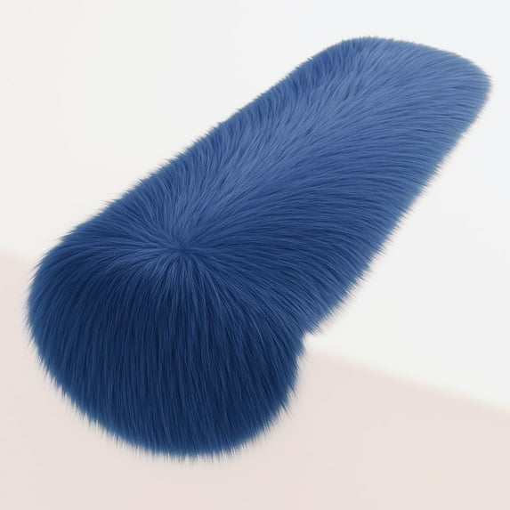 FabricLA Royal Blue Faux Fur Accent Cut 36 x 72 Inches with Rounded Edges for Holiday & Christmas Decor
