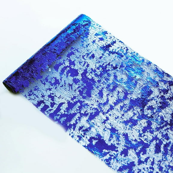 Royal Blue Table Runner, Sequin Glitter Foil Metallic Thin Mesh Table Runner Roll 11 Inch x 49 Feet, Blue Table Decorations for Wedding Birthday Party Christmas Graduations